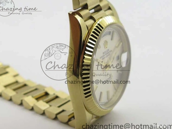 1218 Day-Date 40mm 228239 BP New Dial Version 904 YG Silver Stick Markers Dial on YG President Bracelet A Sophisticated 2807